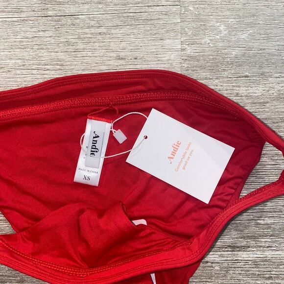 NWT Andie Swim The Banded Cheeky Bottom Cherry Red Size XS - Picture 5 of 8